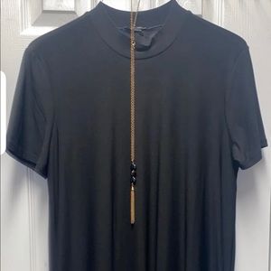Mockneck Black Dress